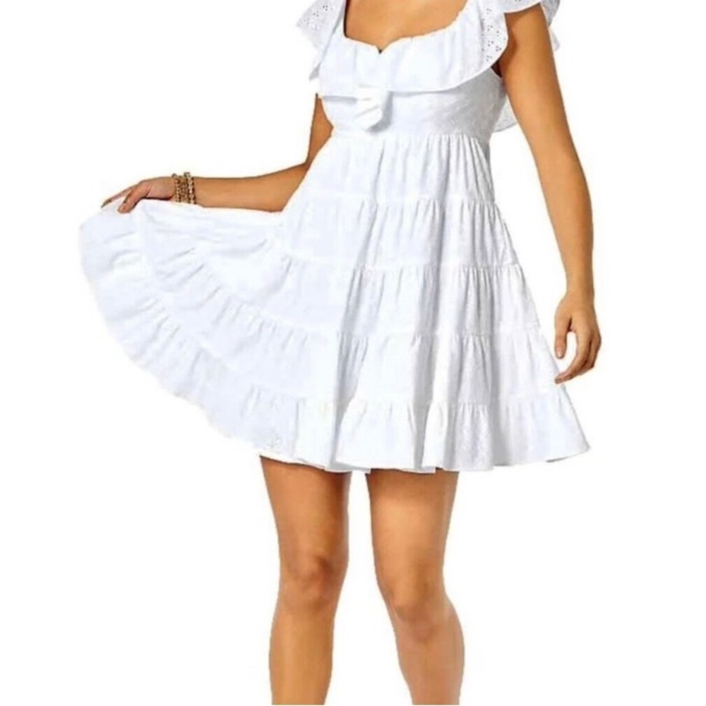 Lilly Pulitzer Eyelet Dress Emie Ditzy Vine Resort White Size 6 NEW